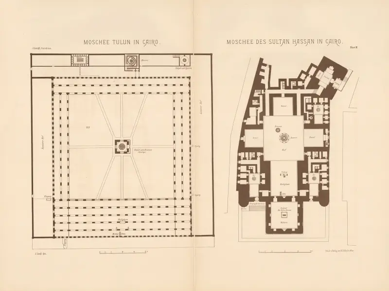 Tulunmoskén i Kairo. Sultan Hassan-moskén i Kairo av Josef Langl