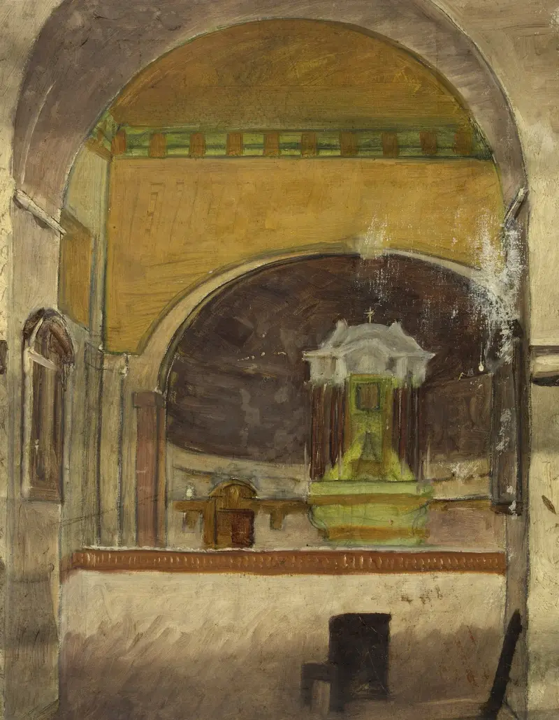Intérieur d’église (Assise) av Arthur-Joseph Gueniot