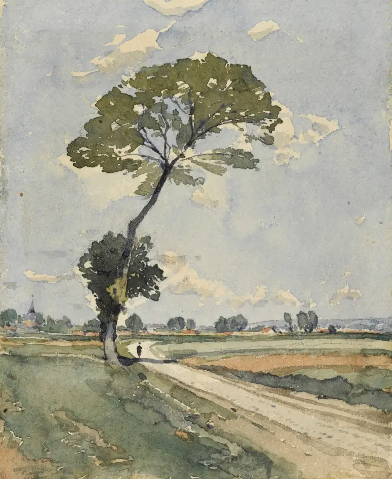 Trädet vid vägkanten av Henri-Joseph Harpignies