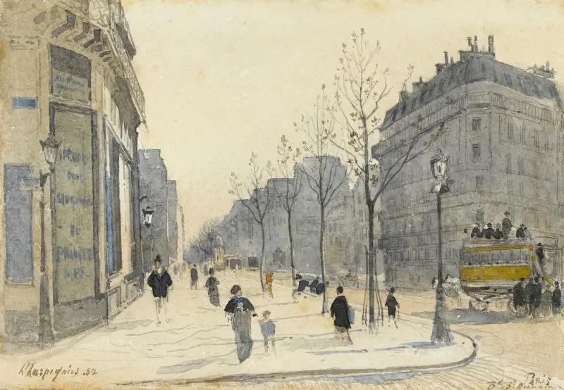 Boulevard Saint-Germain i Paris av Henri-Joseph Harpignies