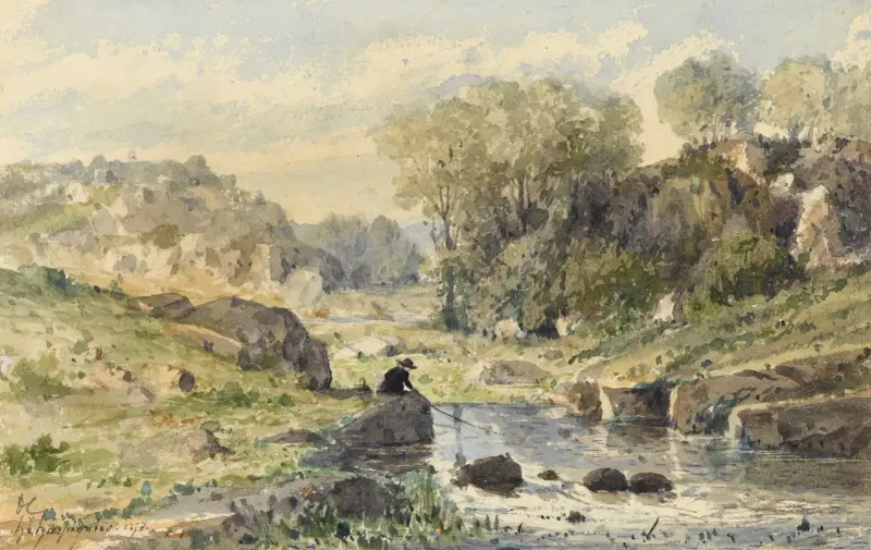 Der Fischer von Henri-Joseph Harpignies