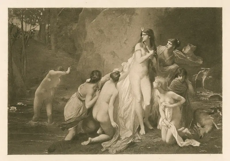 Diana, beim Baden überrascht von Jules Joseph Lefebvre