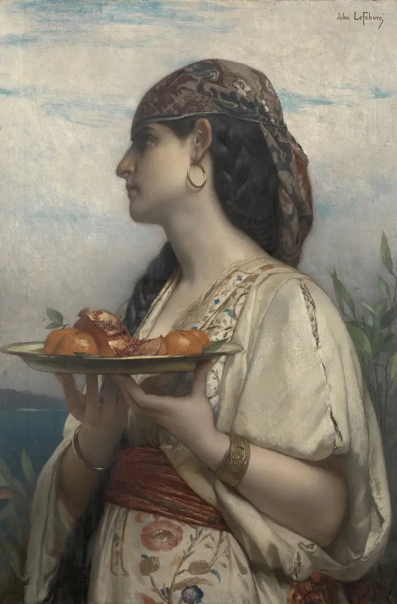 Slav med fruktskål av Jules Joseph Lefebvre