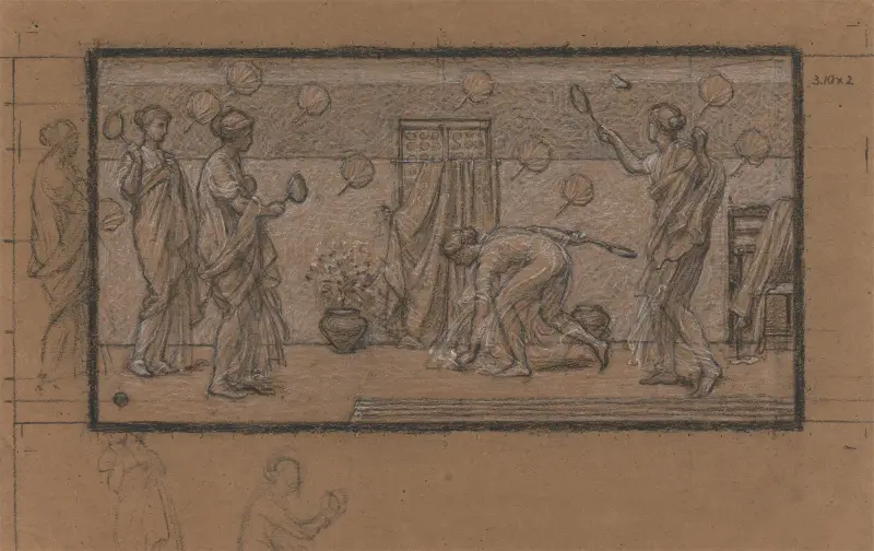 Studie für Battledore und Shuttlecock von Albert Joseph Moore