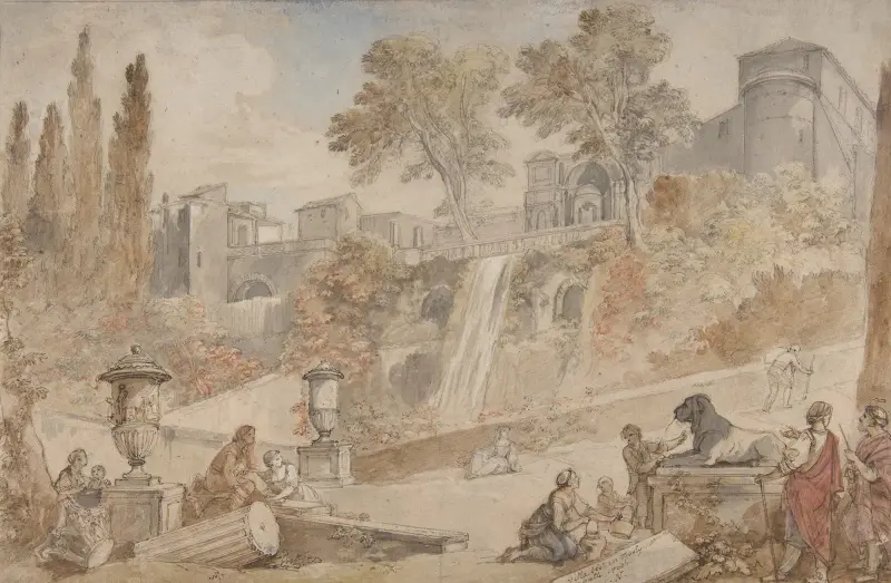 Die Gärten der Villa d’Este in Tivoli von Charles-Joseph Natoire