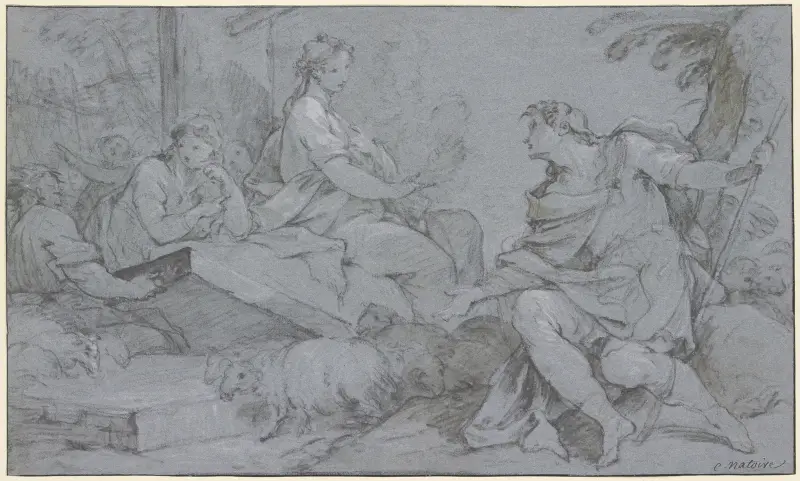 Jakob och Rakel vid brunnen av Charles-Joseph Natoire