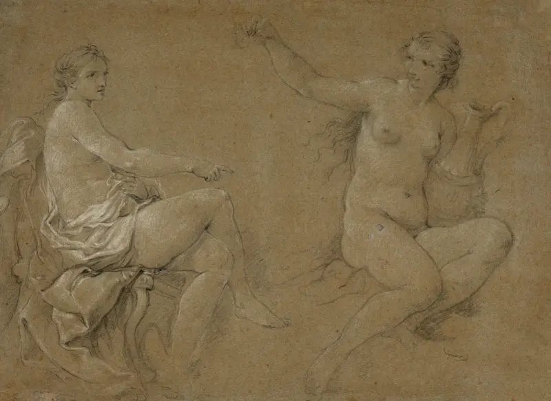 Studie av nymfer av Charles-Joseph Natoire