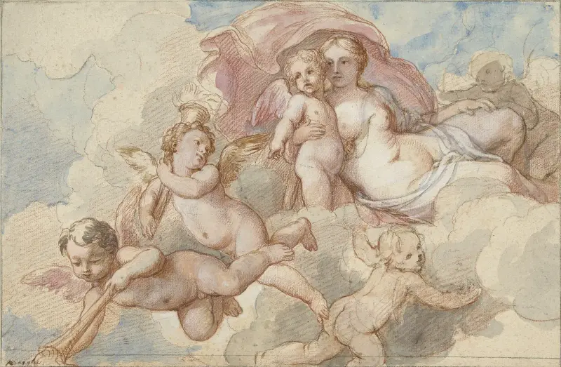 Venus med Amor och putti av Charles-Joseph Natoire