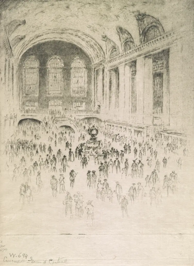 Concourse, Grand Central av Joseph Pennell