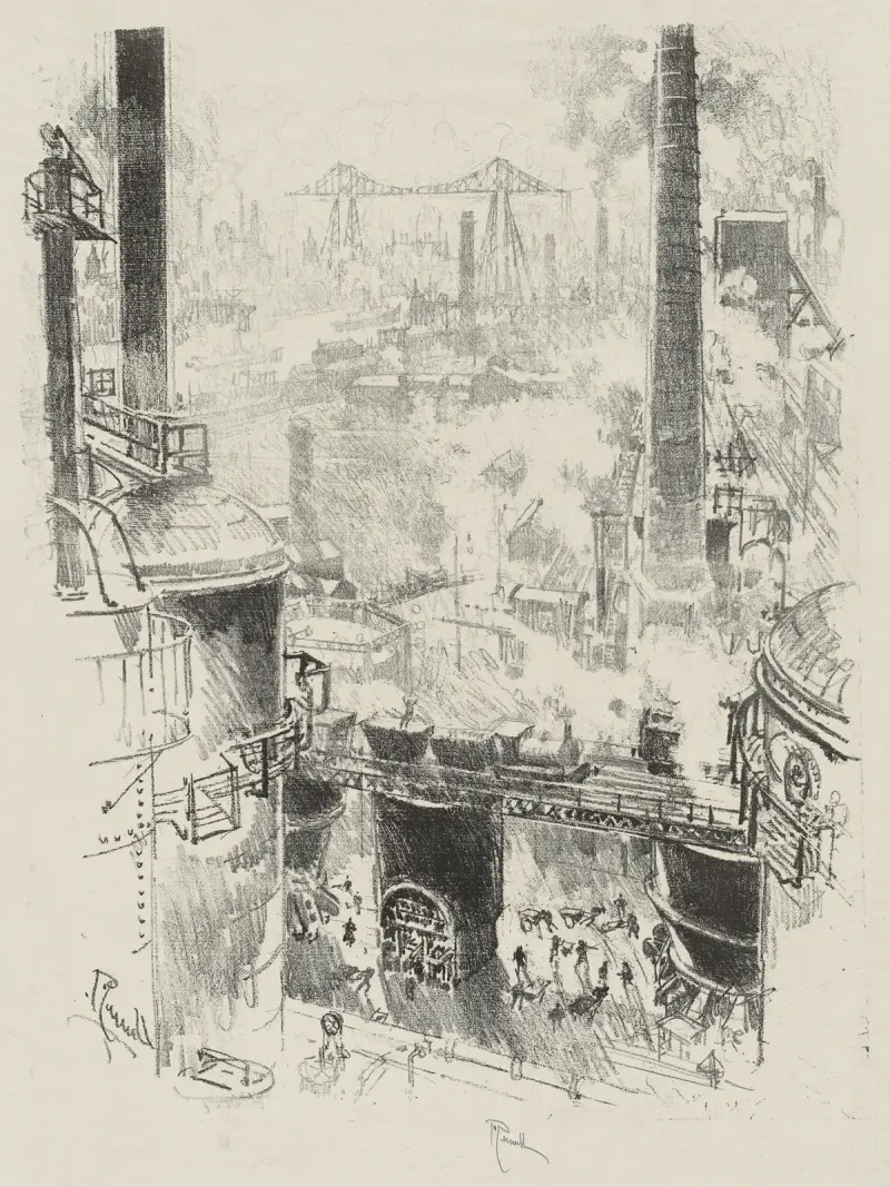 Von den Gipfeln der Schmelzöfen von Joseph Pennell