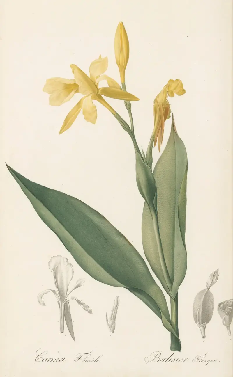Canna flaccida, Pierre Joseph Redouté