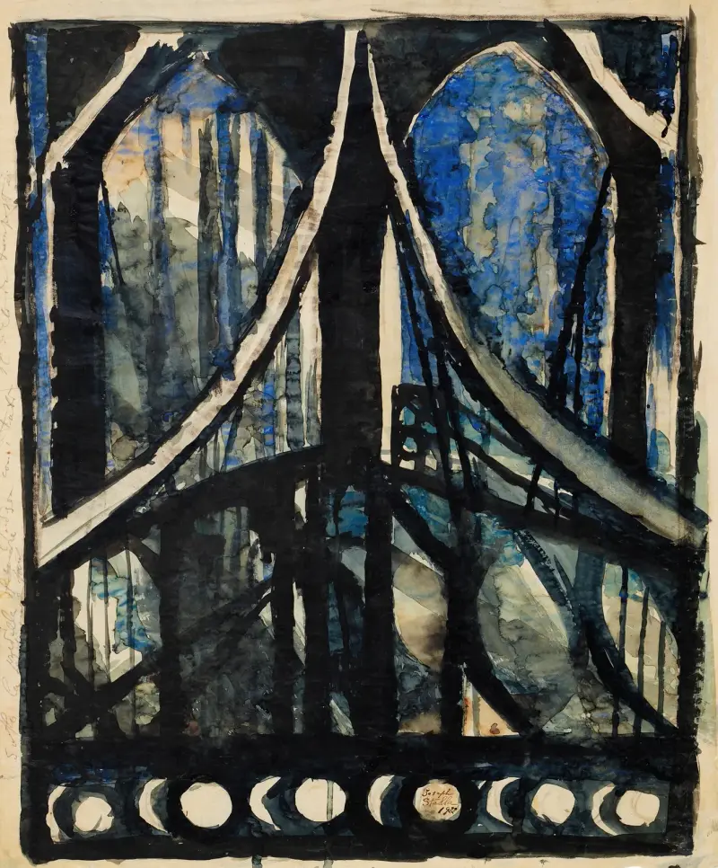 Study of the Brooklyn Bridge av Joseph Stella