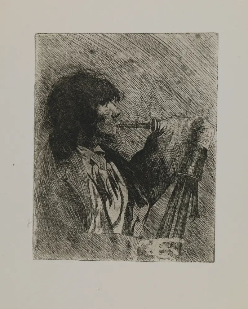 Untitled–Man with Bagpipe av Joseph Stella