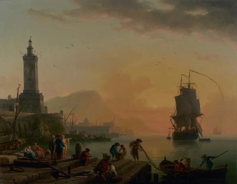 Lugn i en medelhavshamn av Claude-Joseph Vernet