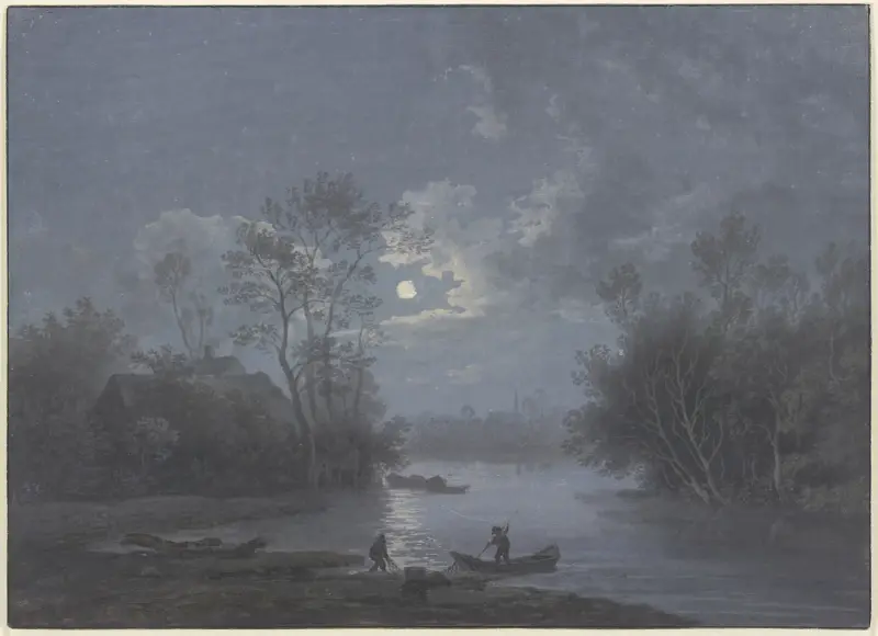 Moonlight landscape av Claude-Joseph Vernet
