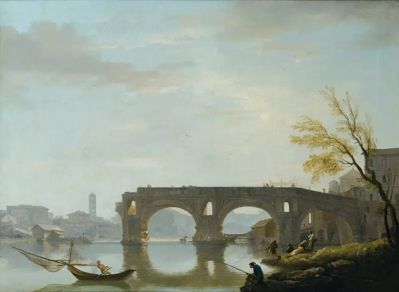 View Of The Ponte Rotto, Rome av Claude-Joseph Vernet