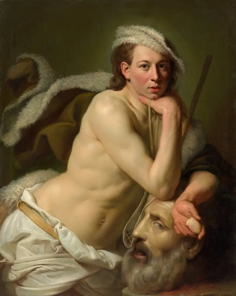 Självporträtt som David med Goljats huvud av Johan Joseph Zoffany