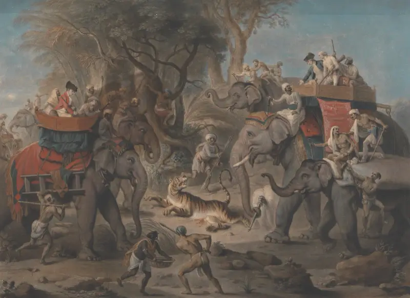 Tigerjakt i Ostindien av Johan Joseph Zoffany