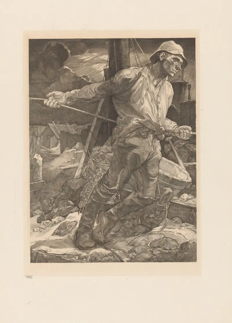 Arbetare som hivar ett rep av Johannes Josephus Aarts