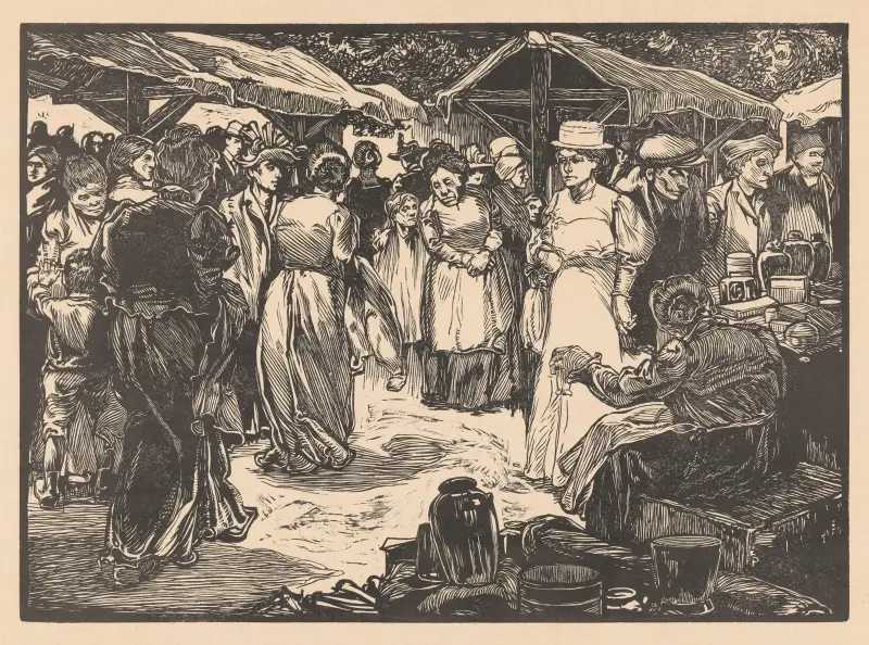 Marktszene mit Männern und Frauen, Nr. 1 von Johannes Josephus Aarts