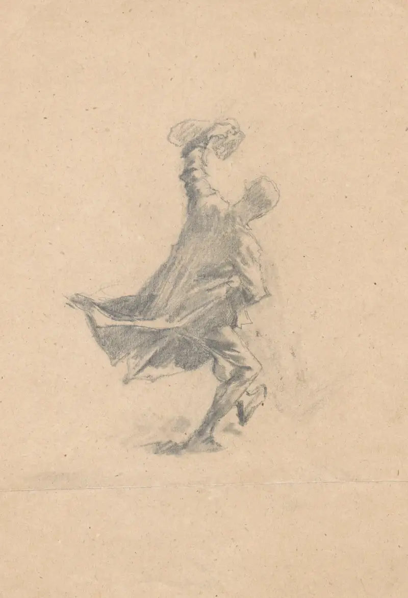 Dansande kosack, figurstudie till målningen ”Liszowczykers läger” av Jozef Brandt