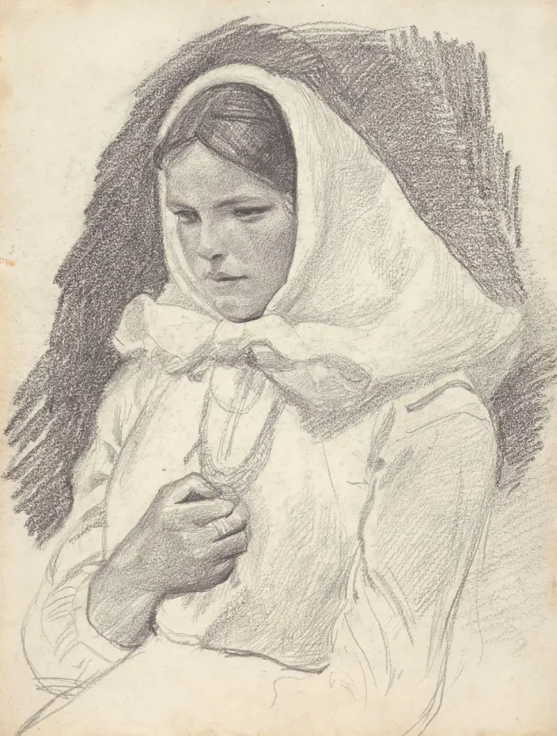 Bauernmädchen aus Polesien. Studie von Jozef Chelmonski