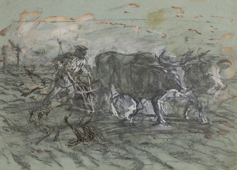 Orka. Studie till målning från 1896 av Jozef Chelmonski