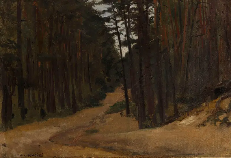Weg im Wald, Skizze von Jozef Chelmonski