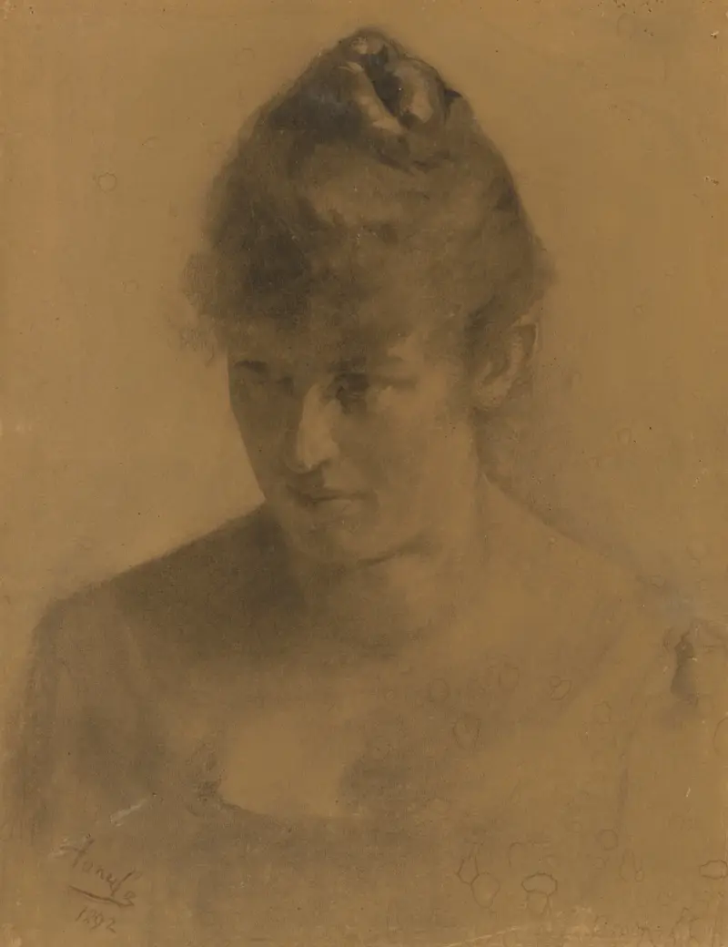 Studie eines Frauenkopfes von Jozef Hanula