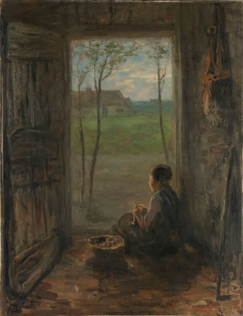 A Laren Scene av Jozef Israëls