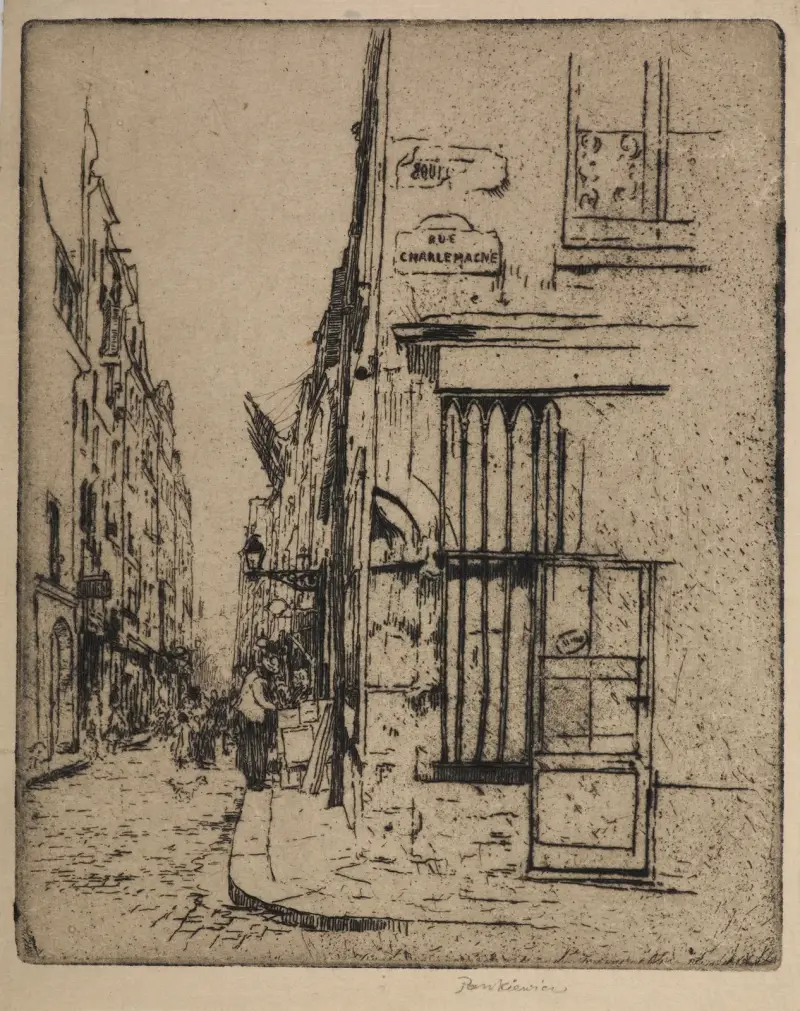 Charlemagne Street in Paris av Józef Pankiewicz