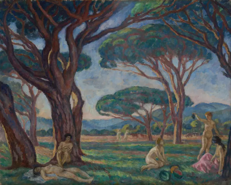 Provenzalische Landschaft mit idyllischen Szenen von Józef Pankiewicz