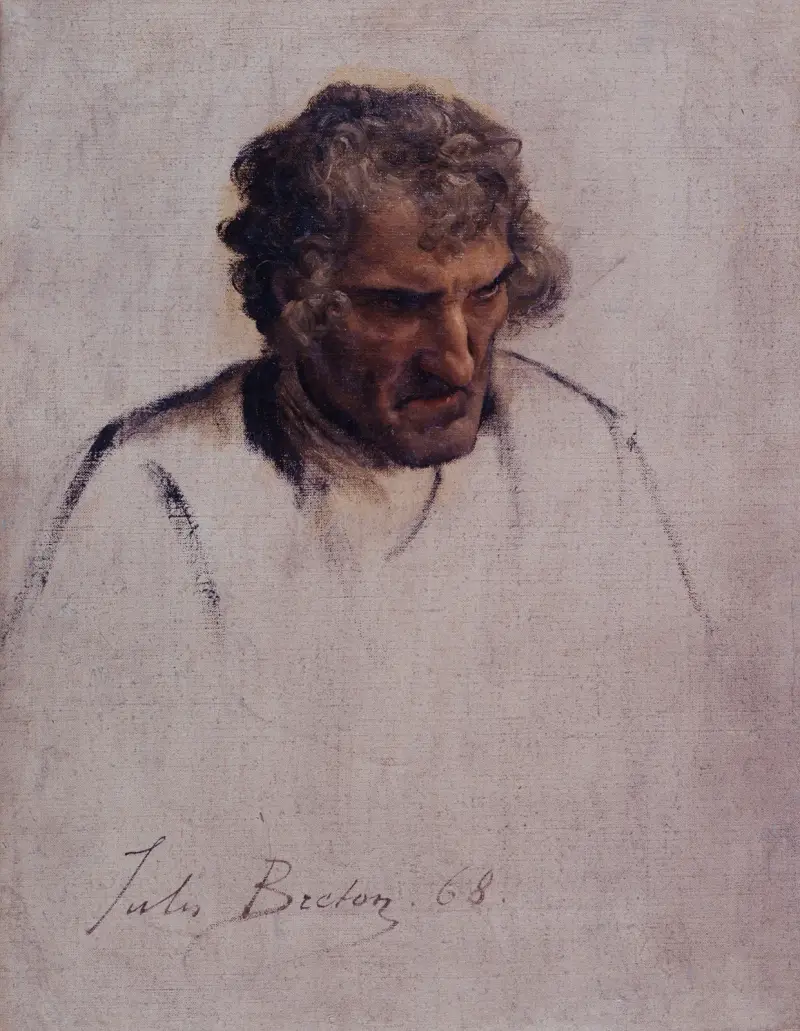 Bretonischer Kopf, Studie für das Pardon von Jules Breton