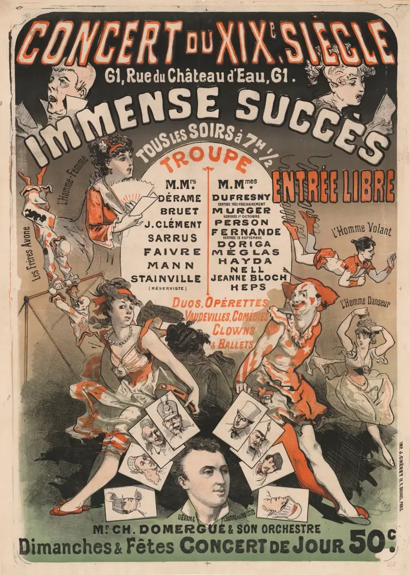 Konsert på 1800-talet… Duetter, operetter, vaudeviller, clownkomedier och baletter av Jules Chéret
