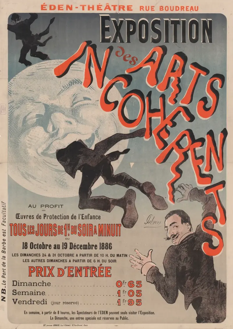 Eden-Théâtre… Utställning av inkoherent konst… från 18 oktober till 19 december 1886 av Jules Chéret