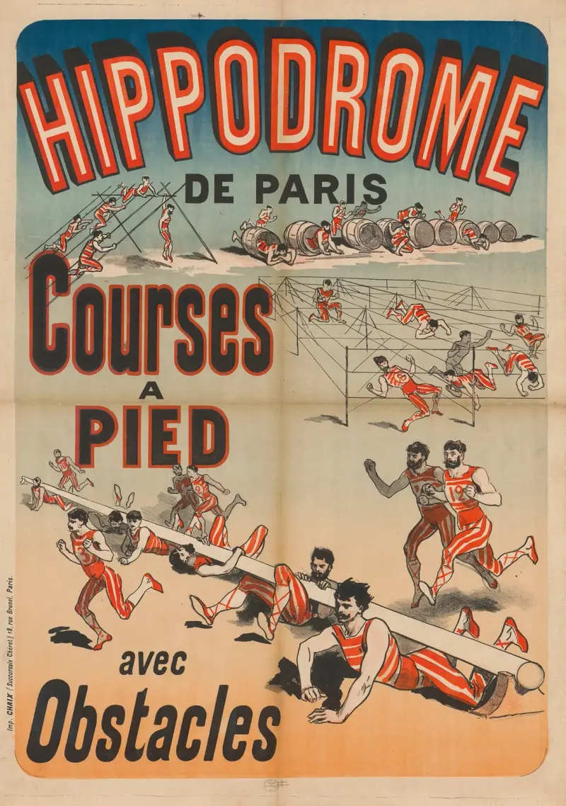 Hippodrome de Paris. Löpning med hinder av Jules Chéret