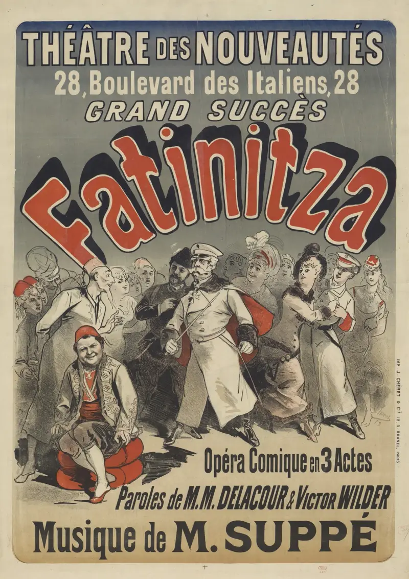 Théâtre des Nouveautés. Fatinitza. Musik av M. Suppé av Jules Chéret