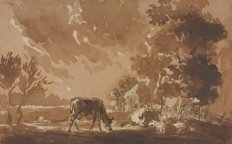 Landscape with Cattle av Jules Dupré