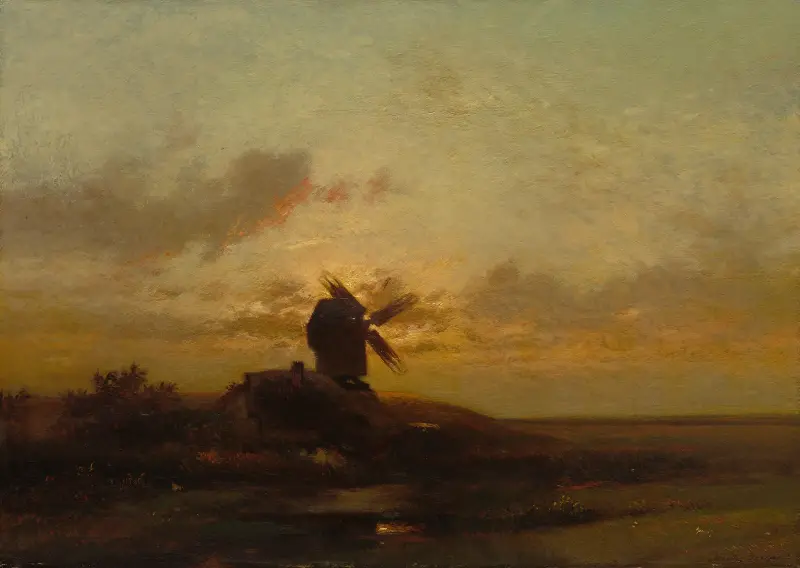 The Windmill av Jules Dupré