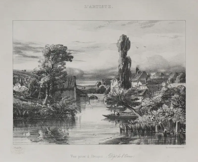 View near Alençon av Jules Dupré