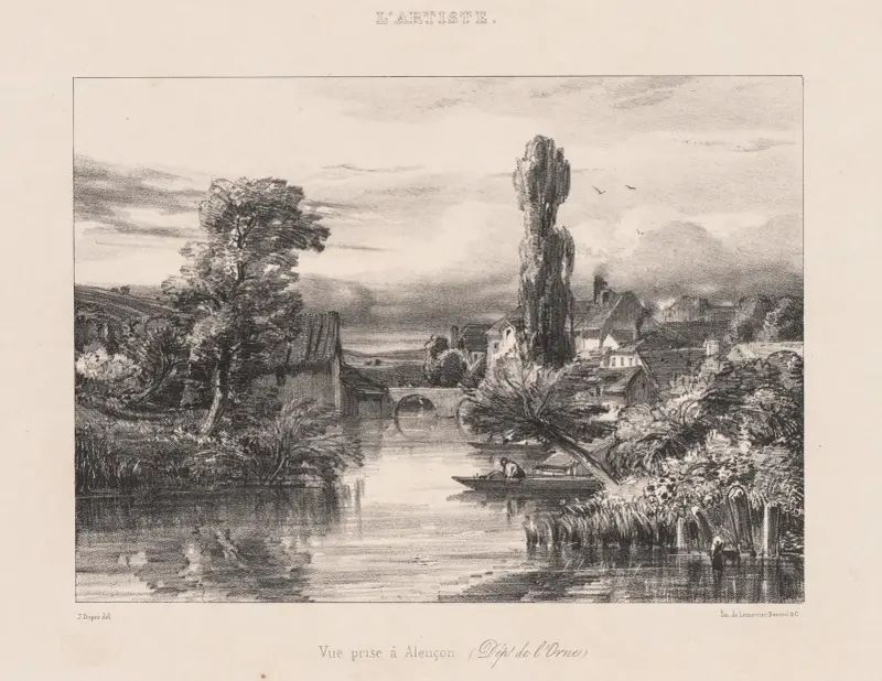 View taken at Alençon (Vue Prise à Alençon) av Jules Dupré