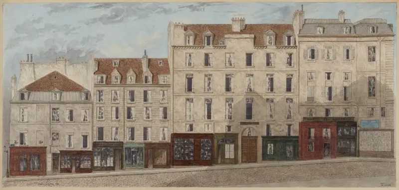 Nummer 7–15 på rue Pagevin (nuvarande rue du Coq-Héron), 1:a arrondissementet av Jules Gaildrau