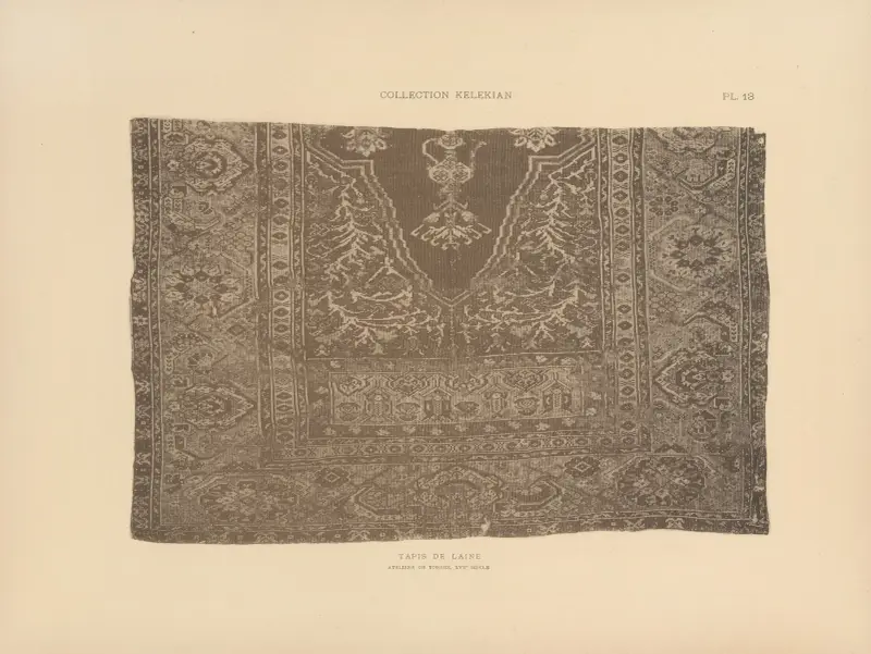 Aus der Sammlung Kelekian; Stoffe und Teppiche aus dem Orient und aus Venedig, Tafel 13 von Jules Guiffrey