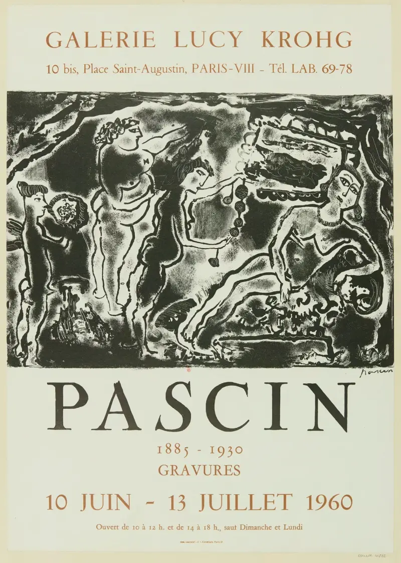 Utställning på Galerie Lucy Krohg 10 juni–13 juli 1960 av Jules Pascin