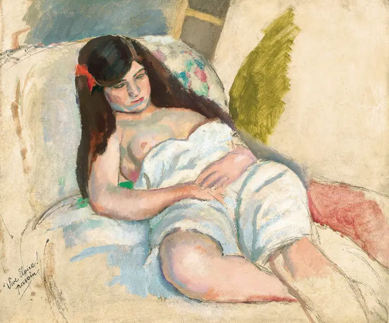 Liggande kvinna av Jules Pascin