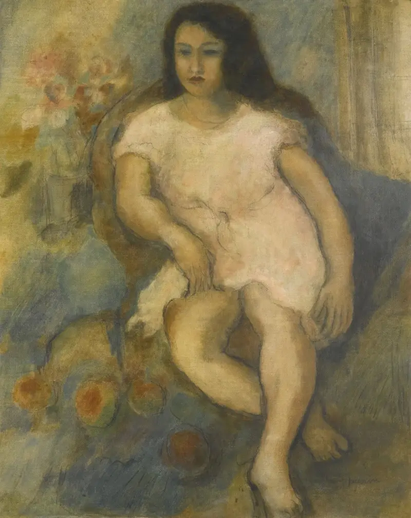 Sittande ung kvinna av Jules Pascin