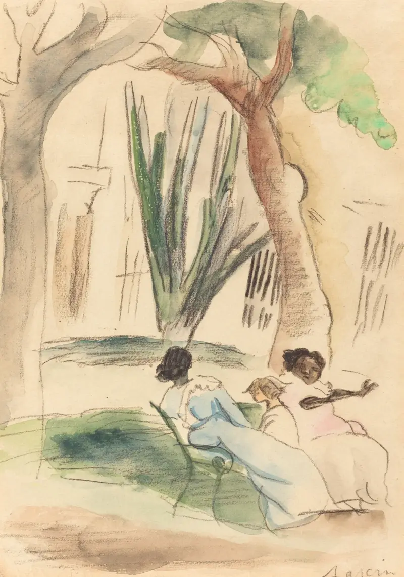Nannies with a Child av Jules Pascin
