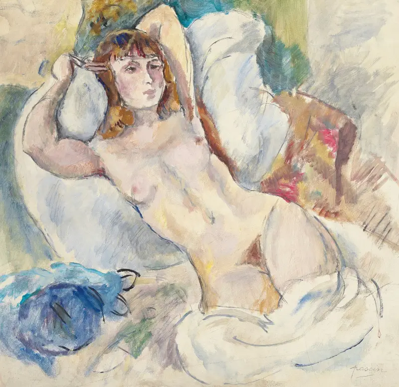 Nu sur un divan av Jules Pascin