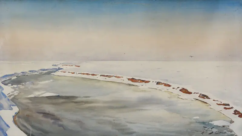 Winter landscape from Osiek av Julian Falat