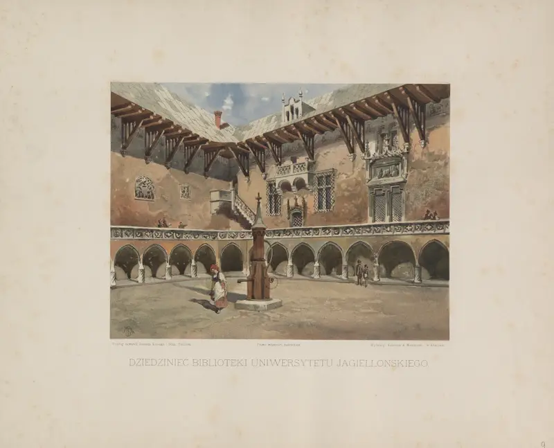 Gården vid Jagellonska universitetets bibliotek av Juliusz Kossak